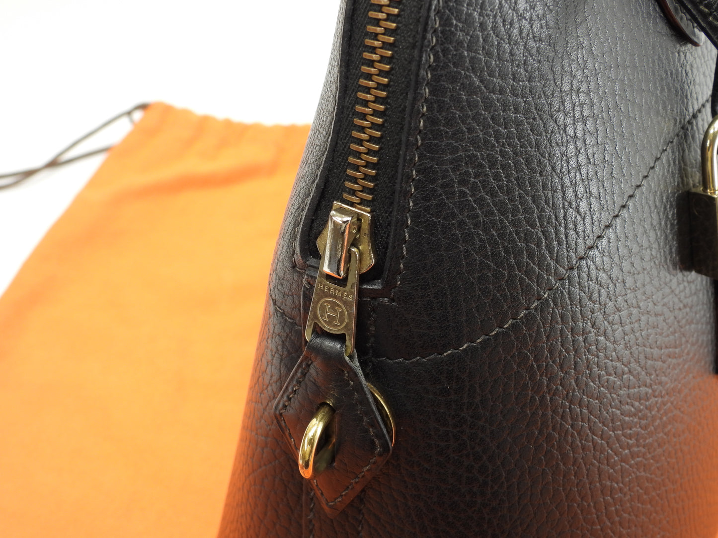 エルメス ボリード31 アルデンヌ黒 ゴールド金具 s付ハンドバッグ@〇Z