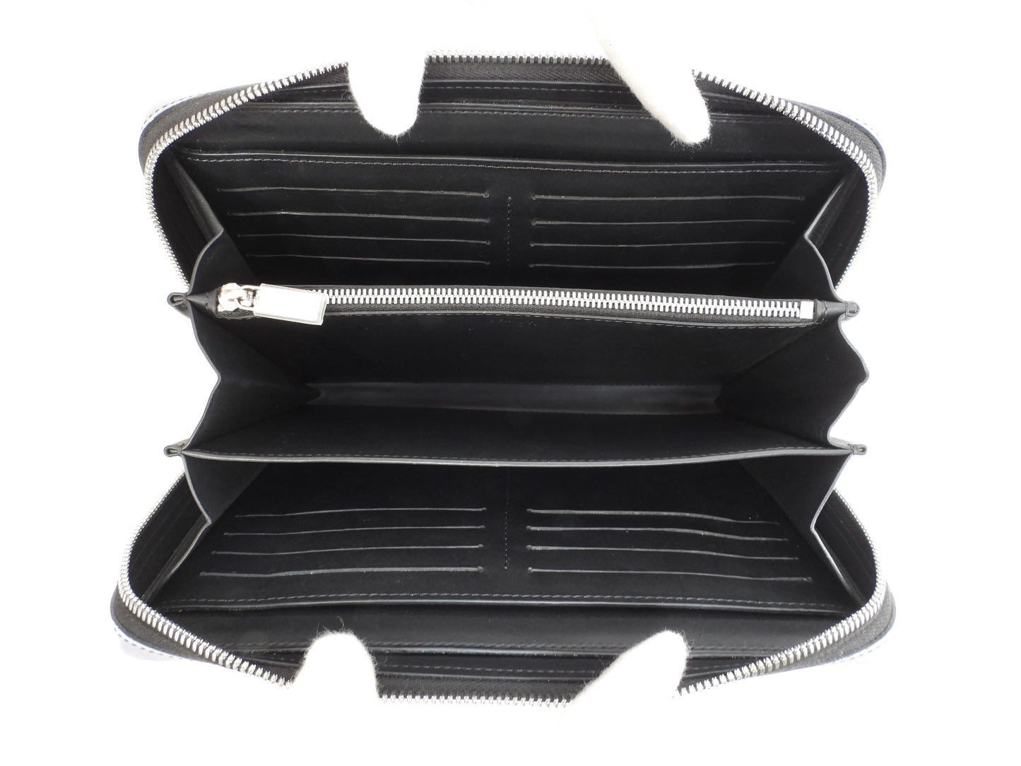 Berluti Itauba White Hankyu Limited Edition Leather Grey Calligraphy Clutch Wallet Bag @E0211F