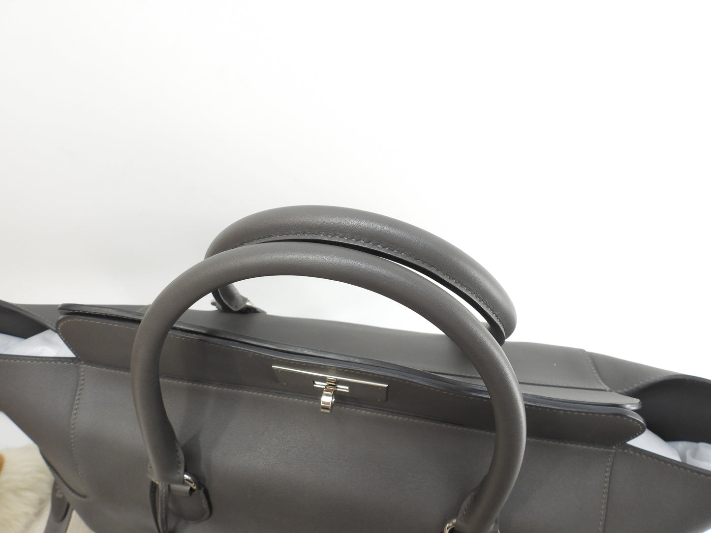 Hermes Toolbox 33 Swift Leather Graphite Men's Tote Bag with Strap @T
