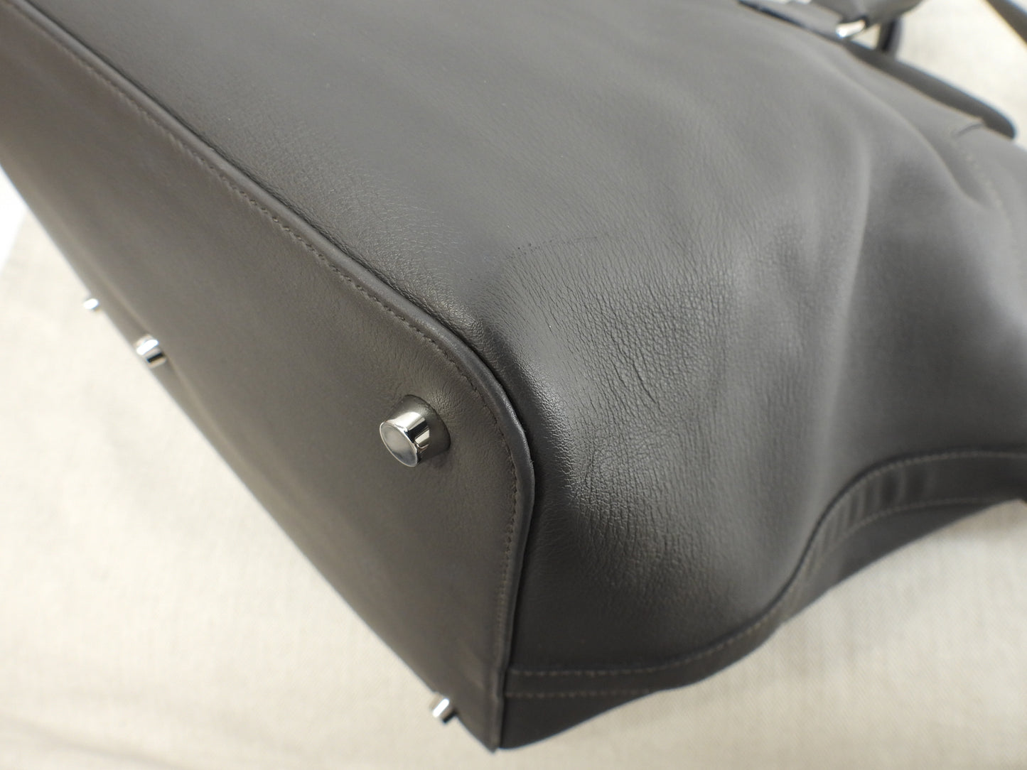 Hermes Toolbox 33 Swift Leather Graphite Men's Tote Bag with Strap @T