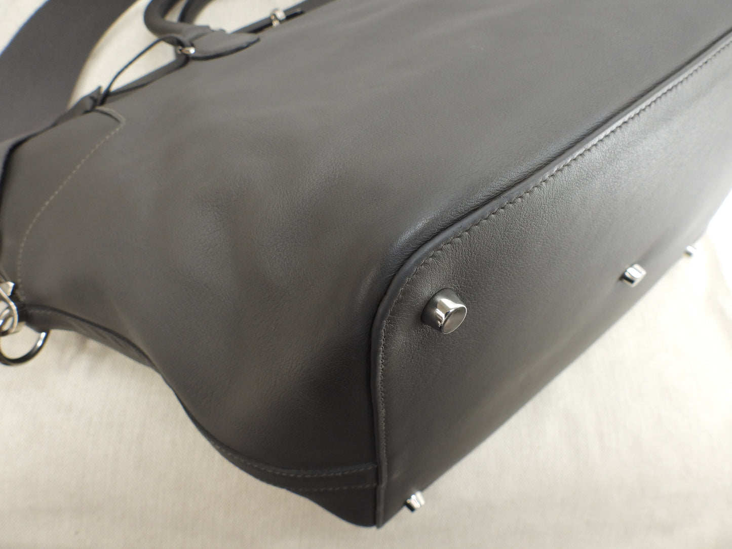 Hermes Toolbox 33 Swift Leather Graphite Men's Tote Bag with Strap @T