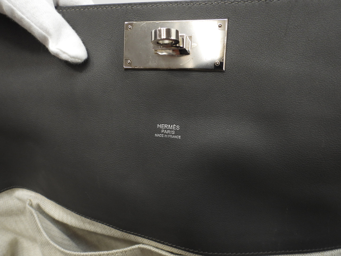 Hermes Toolbox 33 Swift Leather Graphite Men's Tote Bag with Strap @T