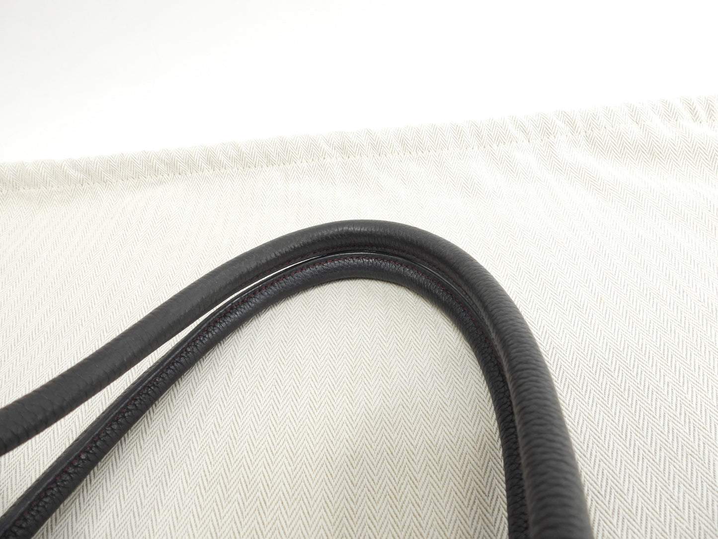 エルメス ガーデンパーティーPM コットン/レザー 赤黒 トートバッグ@□J 13