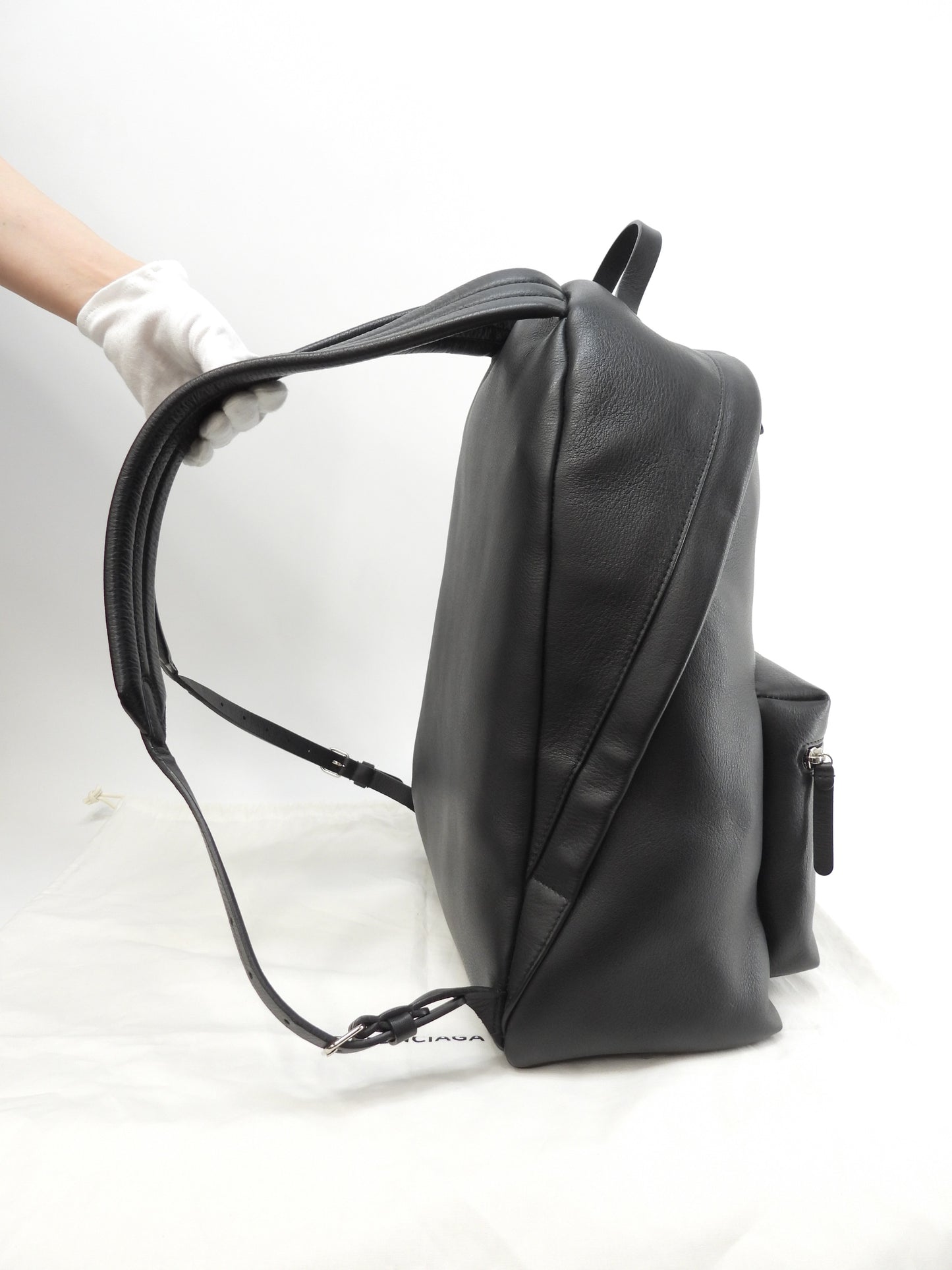 Balenciaga Backpack Medium Everyday Full Leather Black Rucksack Men's Good Condition @ 35