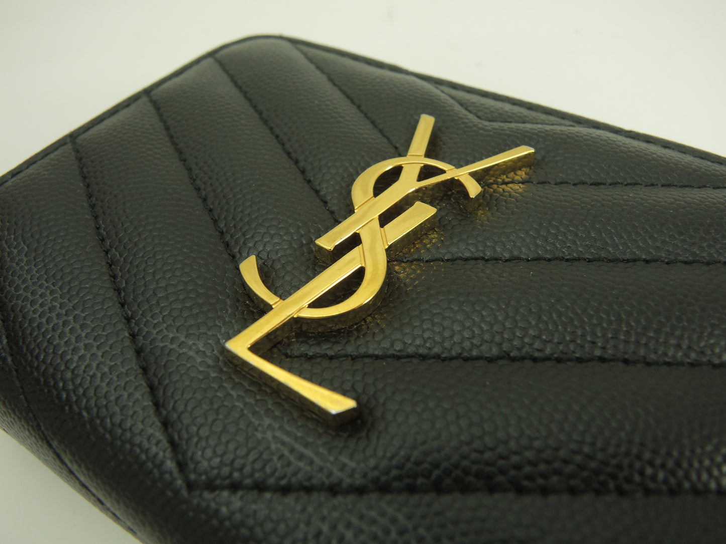 サンローラン コンパクトジップアラウンドウォレット YSL レザー黒 2折財布 @GNC403723-0321