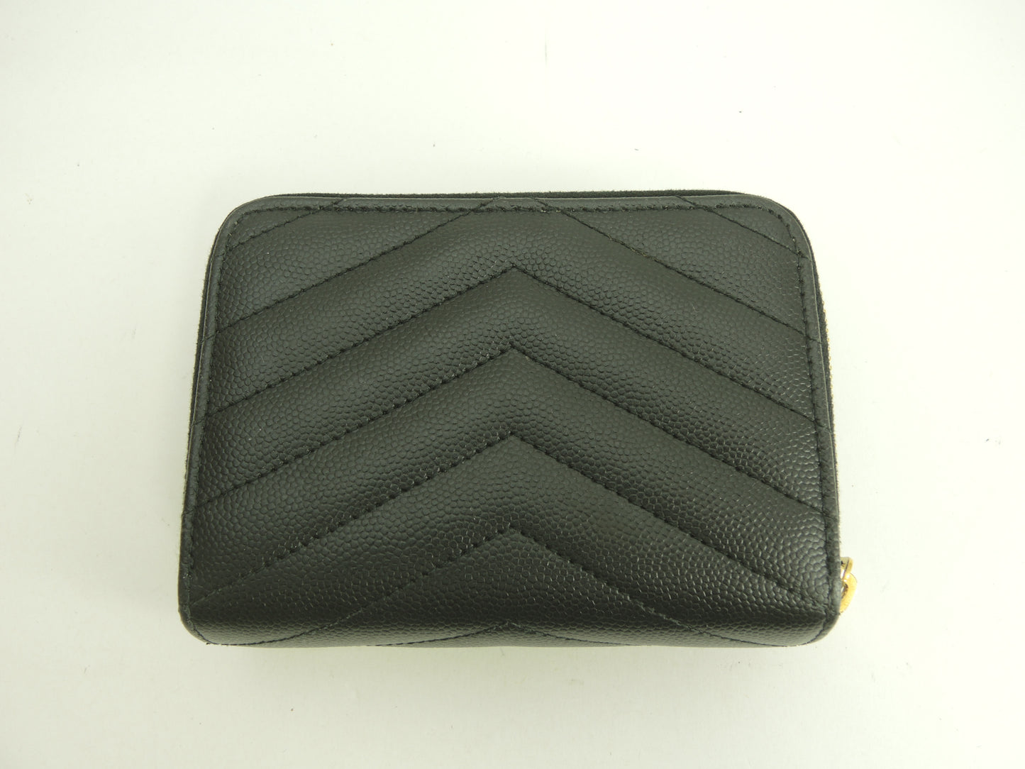 サンローラン コンパクトジップアラウンドウォレット YSL レザー黒 2折財布 @GNC403723-0321