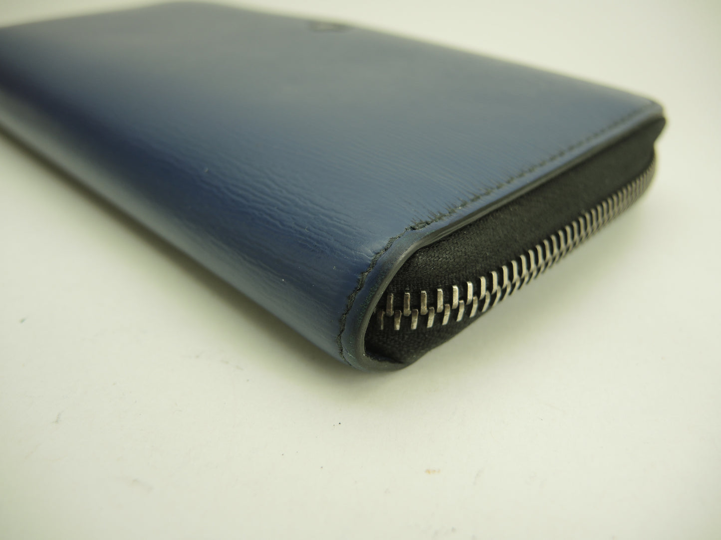 Christian Dior Homme Long Wallet Leather Blue Bee Zip Around Long Wallet @24-BO-0198