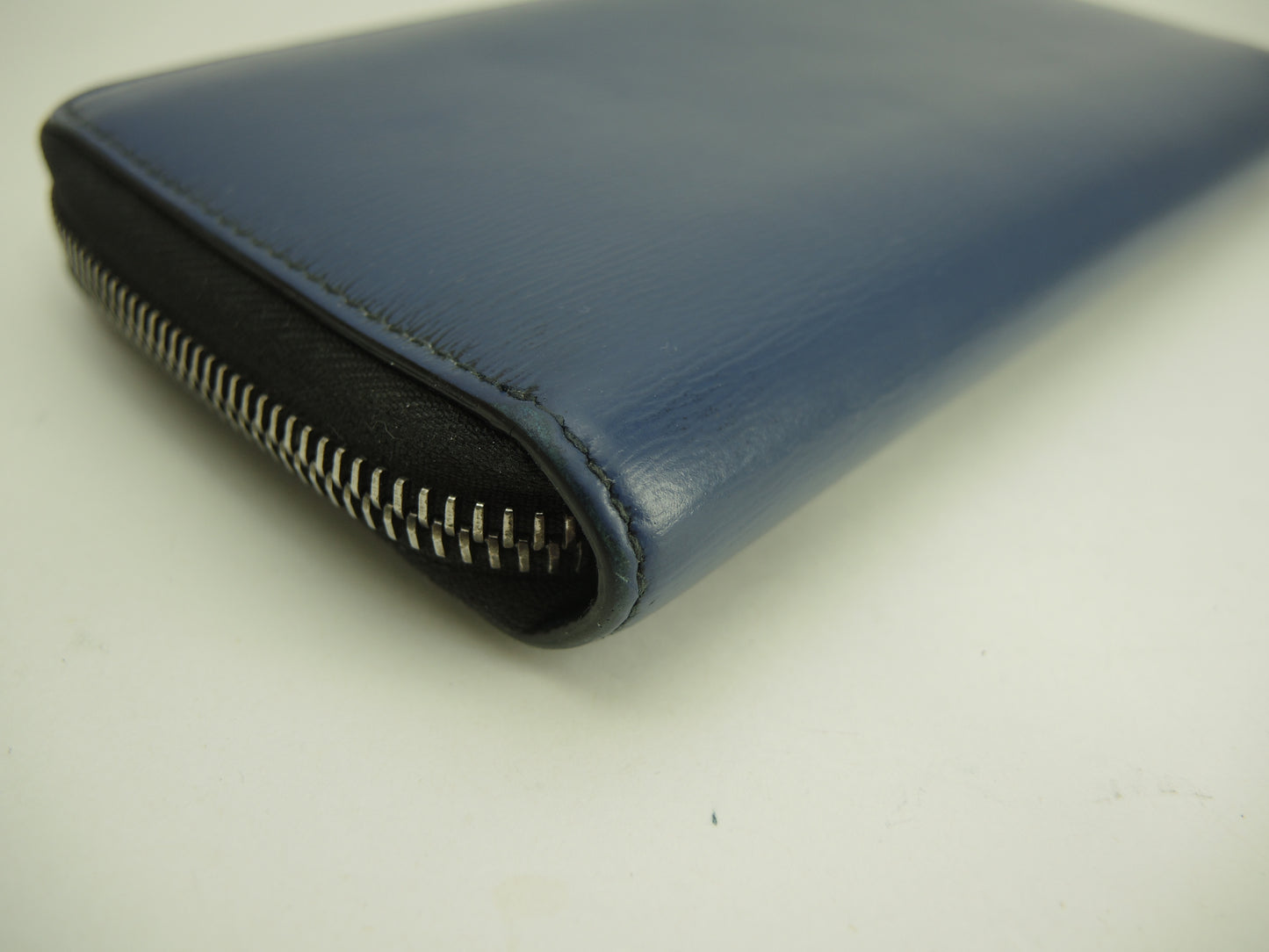 Christian Dior Homme Long Wallet Leather Blue Bee Zip Around Long Wallet @24-BO-0198