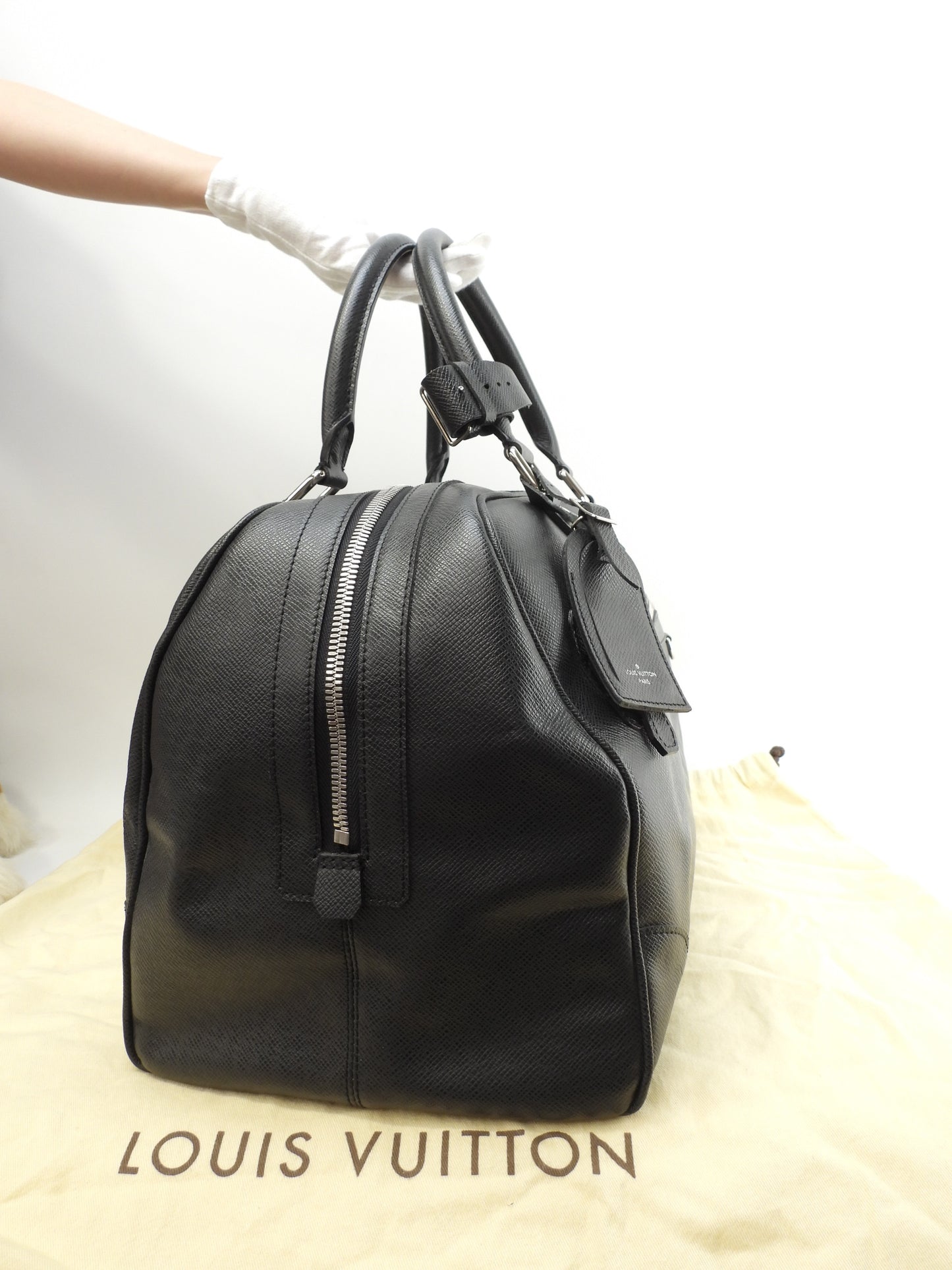 ルイヴィトン スタニスラフ タイガ黒 M31152 旅行用ボストンバッグ 美品@CA3077