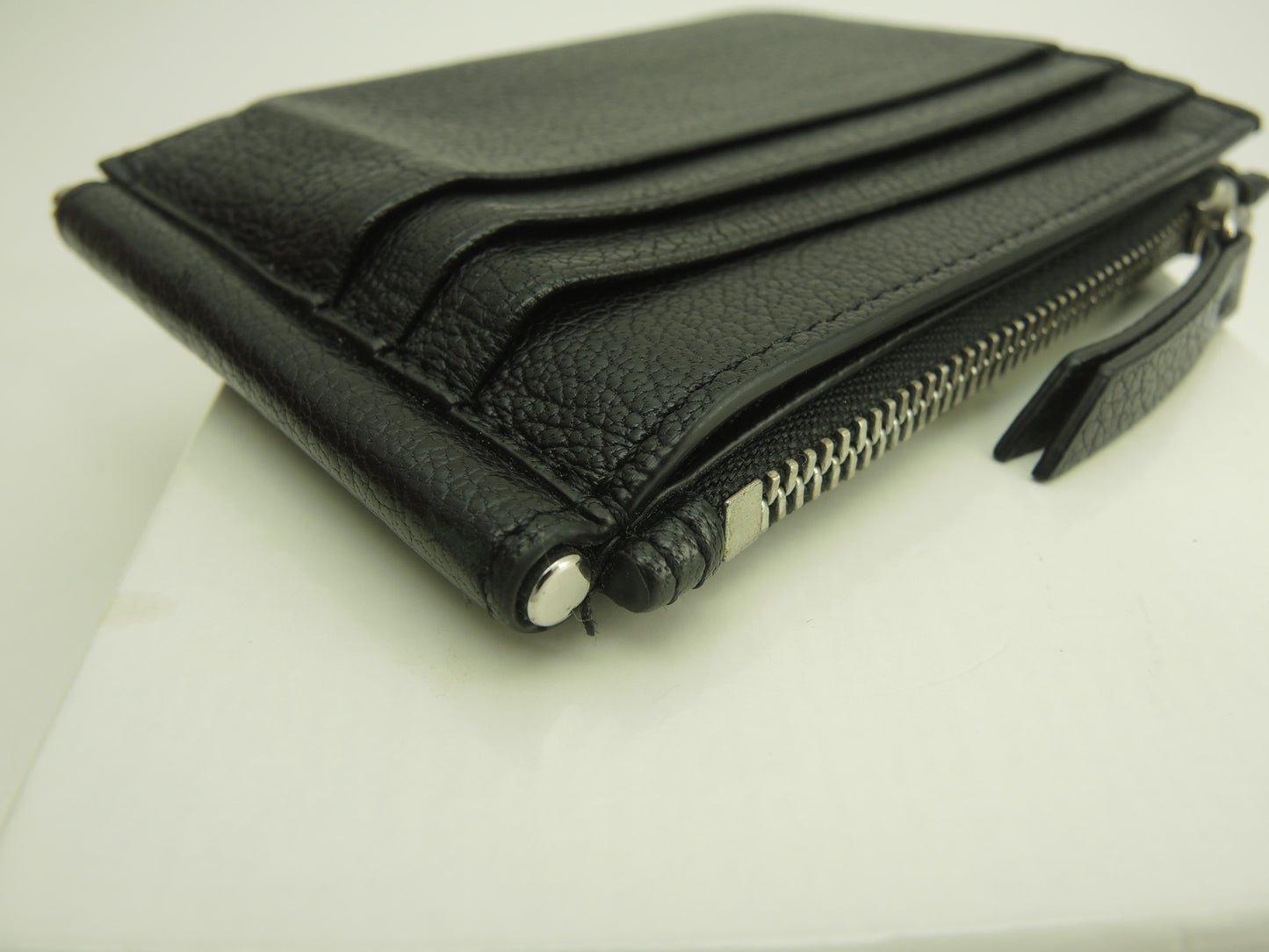 マルタンマルジェラ マネークリップ付フラグメントケース 白4ステッチ レザー黒 コインケース@ 5