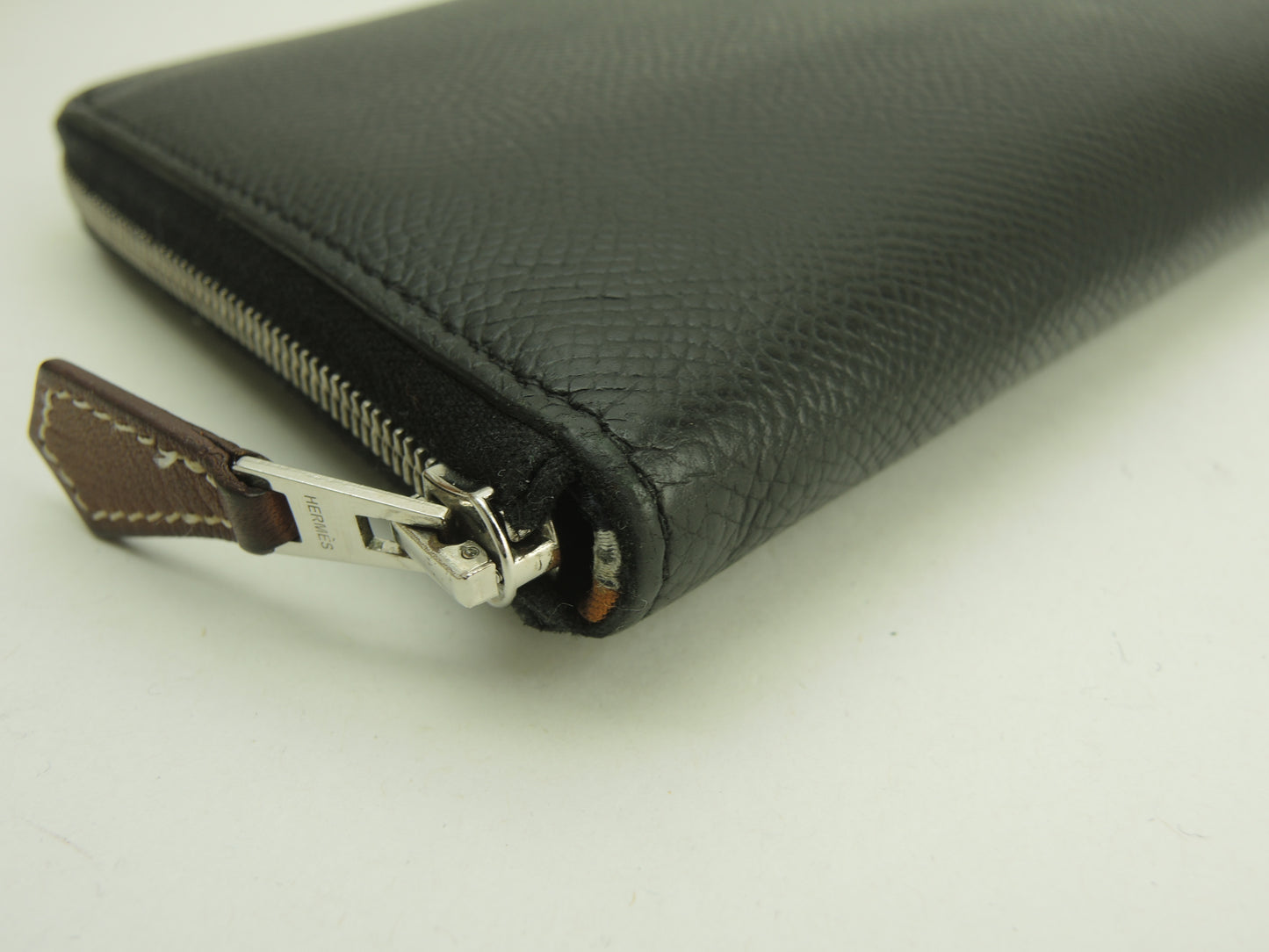 エルメス アザップロングシルクイン エプソンレザー 黒 ロングウォレット@Y