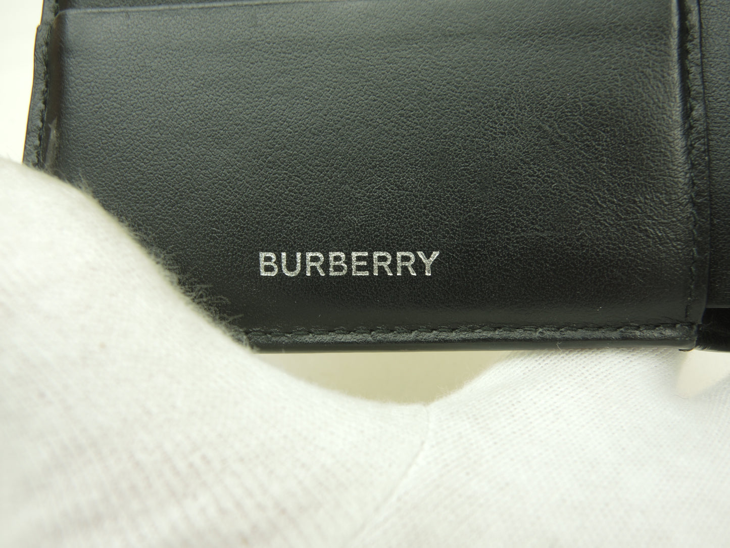 バーバリー 2折財布 ノヴァチェック ベージュPVC黒革 コンパクトウォレット@MIDTITSIC70CHI