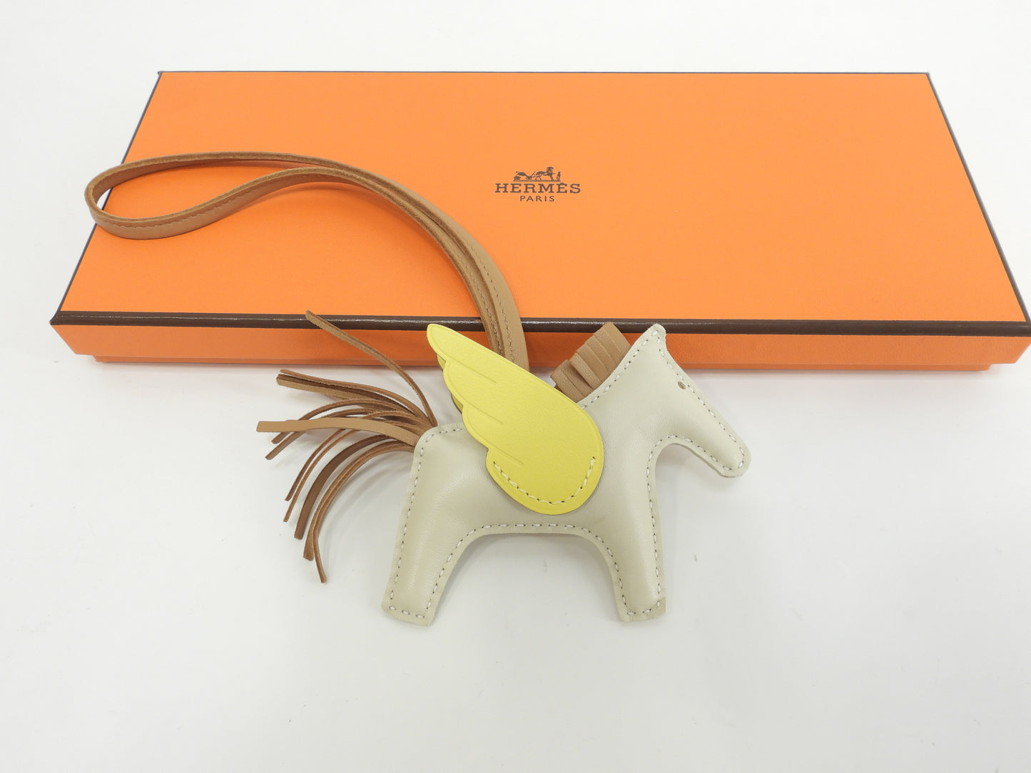 エルメス ロデオPMペガサス アニューミロ クレ黄茶 バッグチャーム 新品@U 11