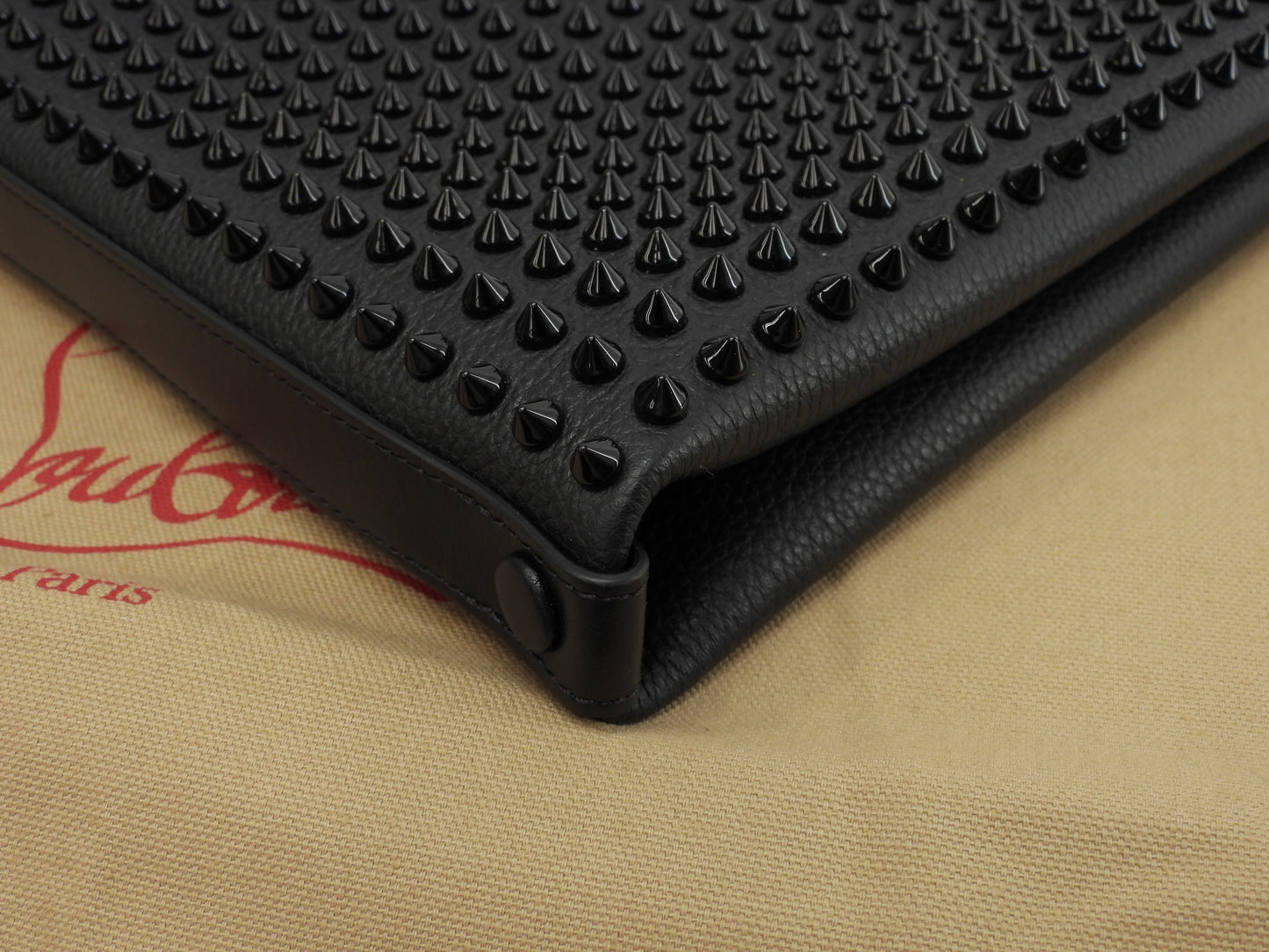 クリスチャンルブタン クラッチバッグ Kaloupouch レザー黒 スタッズ セカンドバッグ 未使用@ 2