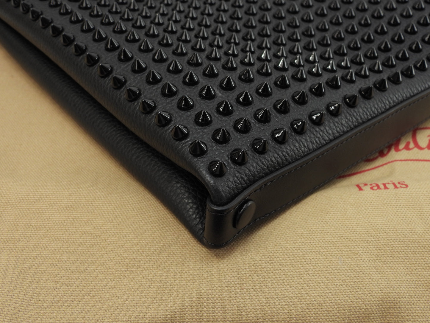 クリスチャンルブタン クラッチバッグ Kaloupouch レザー黒 スタッズ セカンドバッグ 未使用@ 2