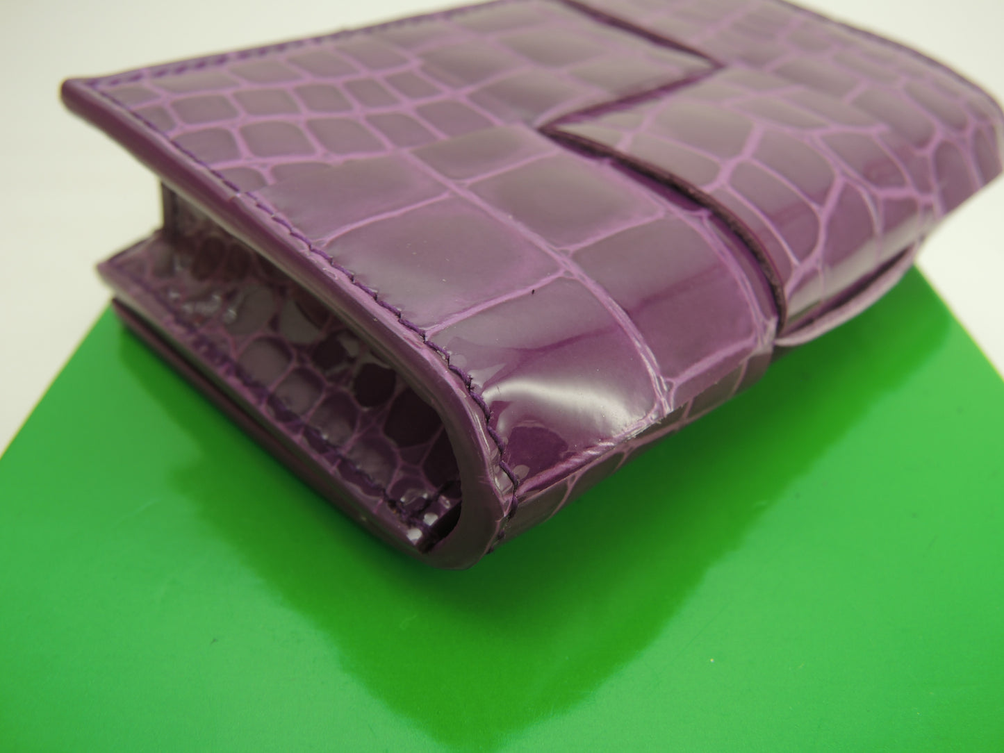 ボッテガヴェネタ カードケース カセット クロコダイル紫 名刺入れ 未使用@IC 4
