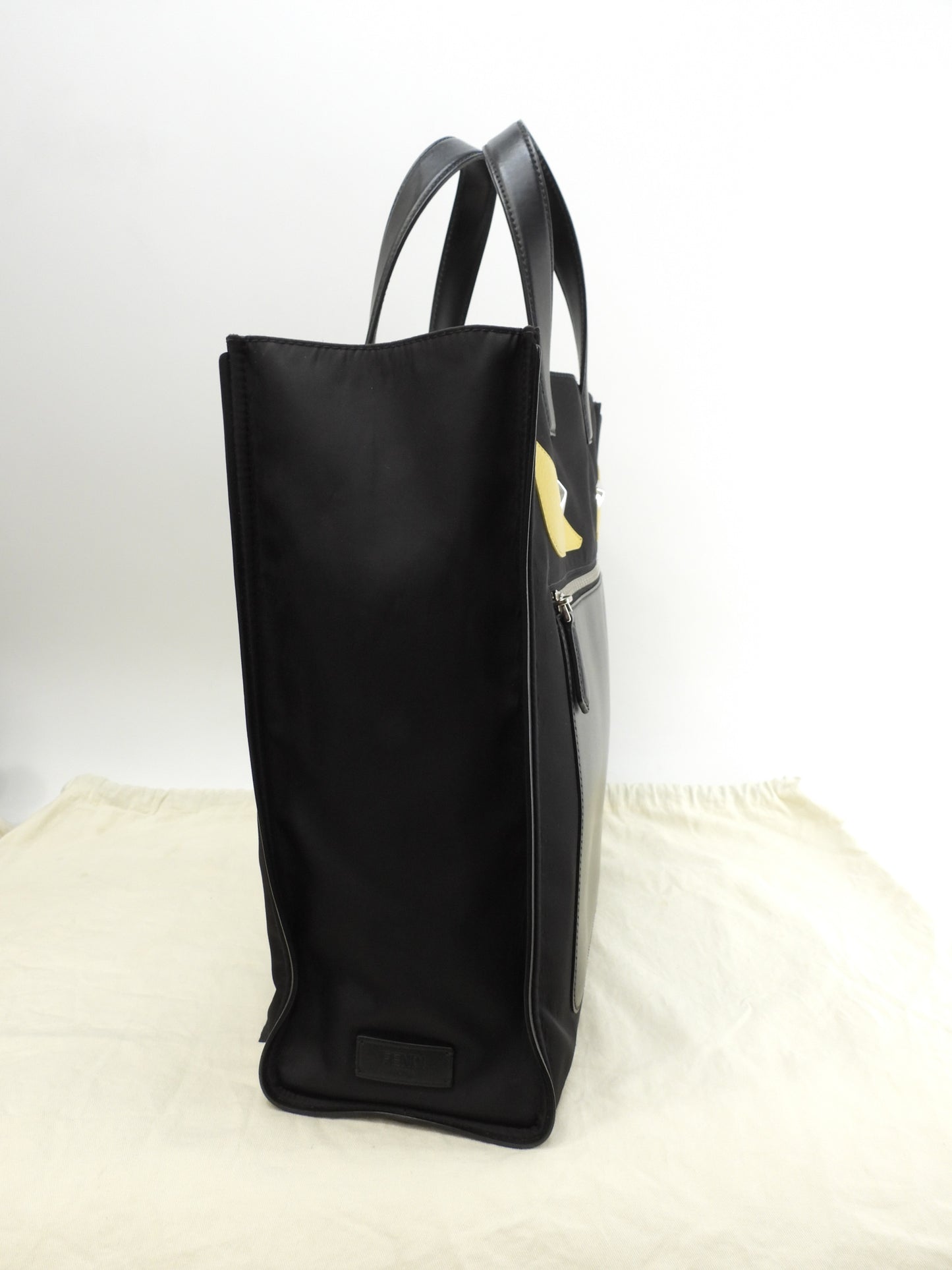 Fendi Tote Bag Bag Bugs Nylon Black Handbag Monster @ 22