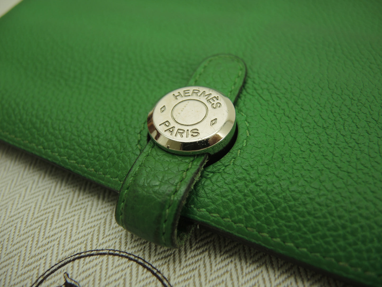 エルメス ドゴンロング トゴ バンブー シルバー金具 2折長財布@□R 10