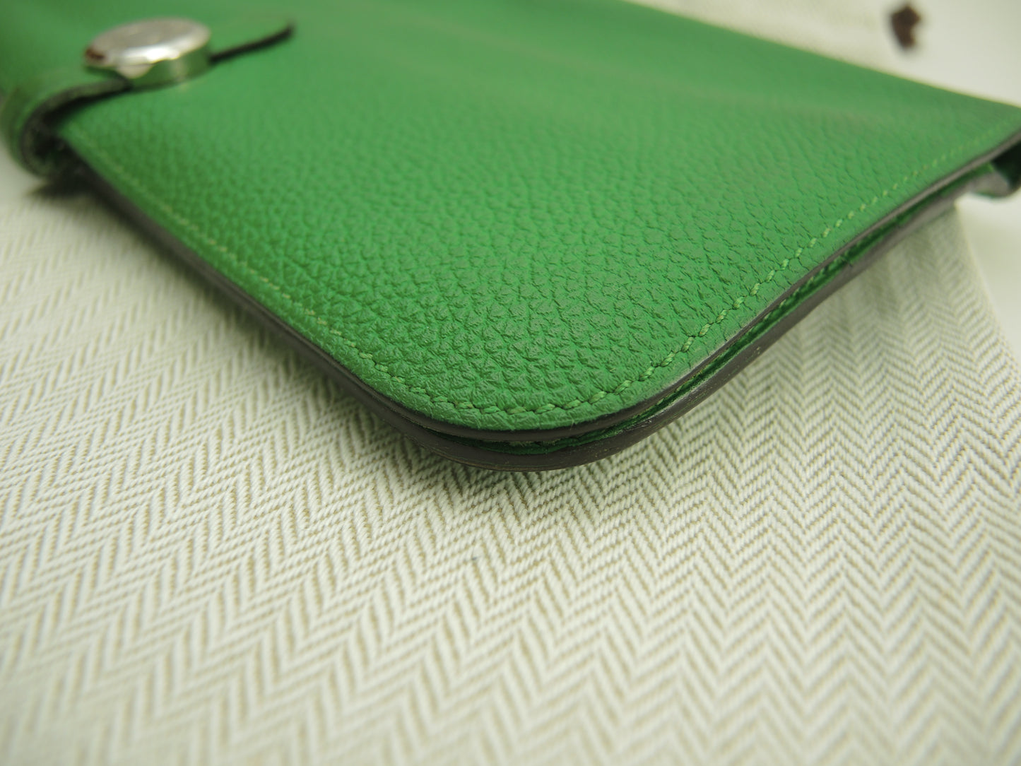 エルメス ドゴンロング トゴ バンブー シルバー金具 2折長財布@□R 10