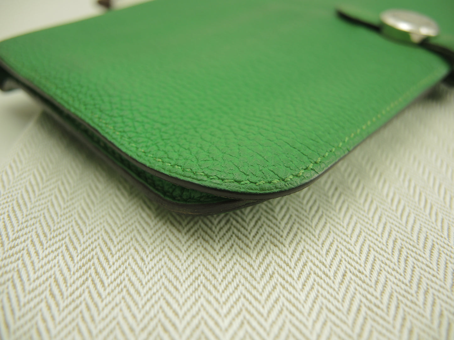 エルメス ドゴンロング トゴ バンブー シルバー金具 2折長財布@□R 10