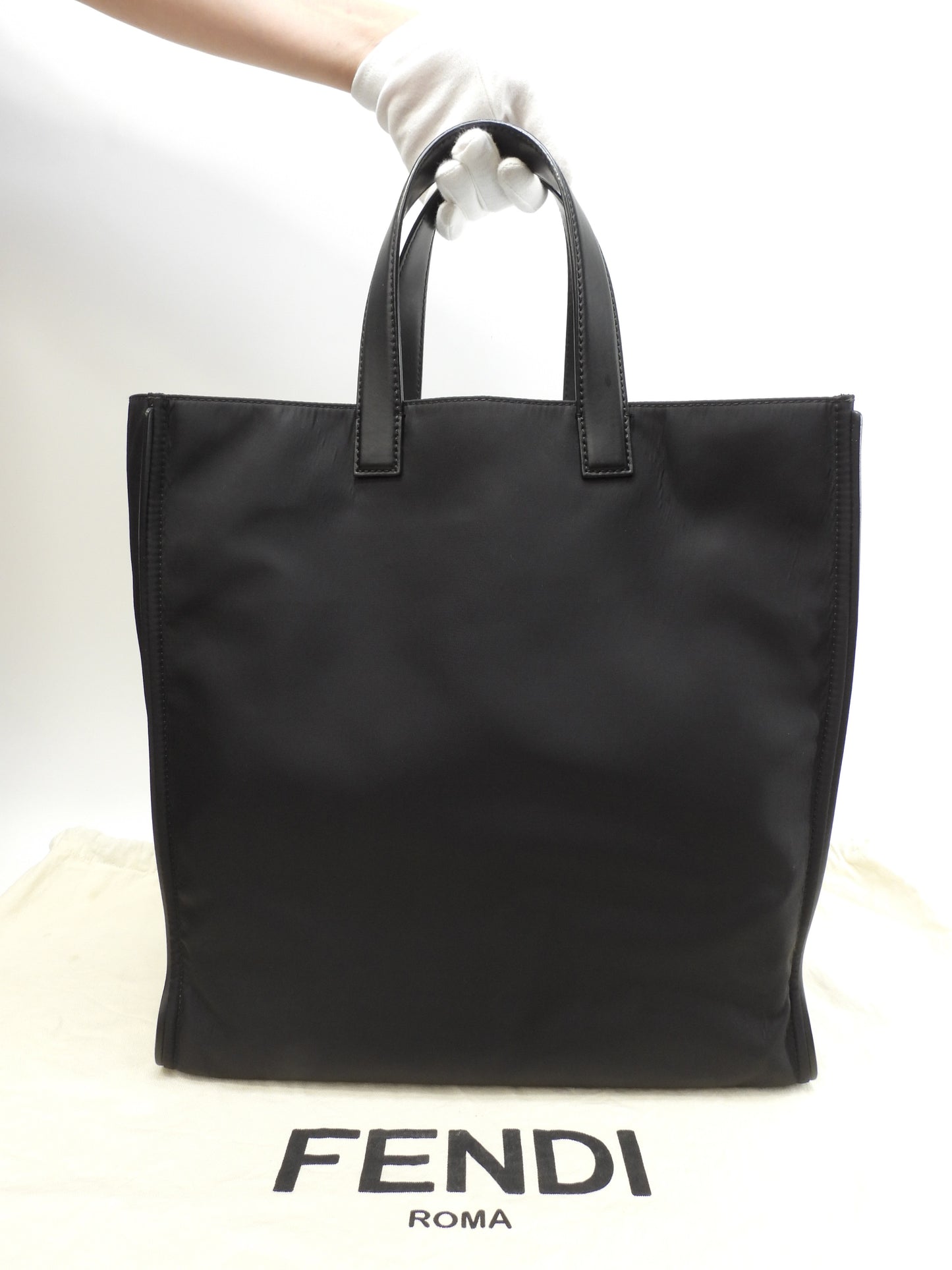 Fendi Tote Bag Bag Bugs Nylon Black Handbag Monster @ 22