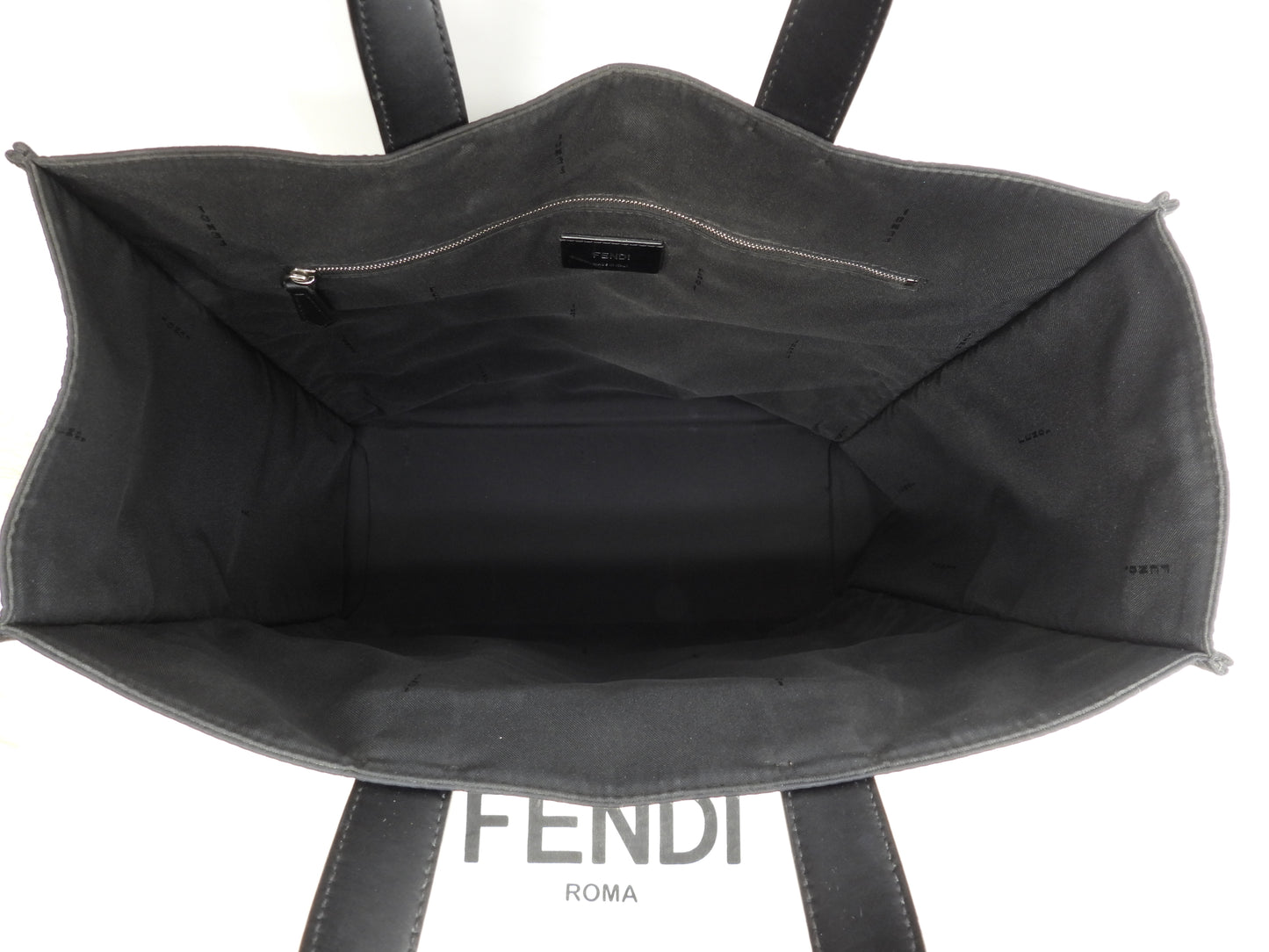 Fendi Tote Bag Bag Bugs Nylon Black Handbag Monster @ 22