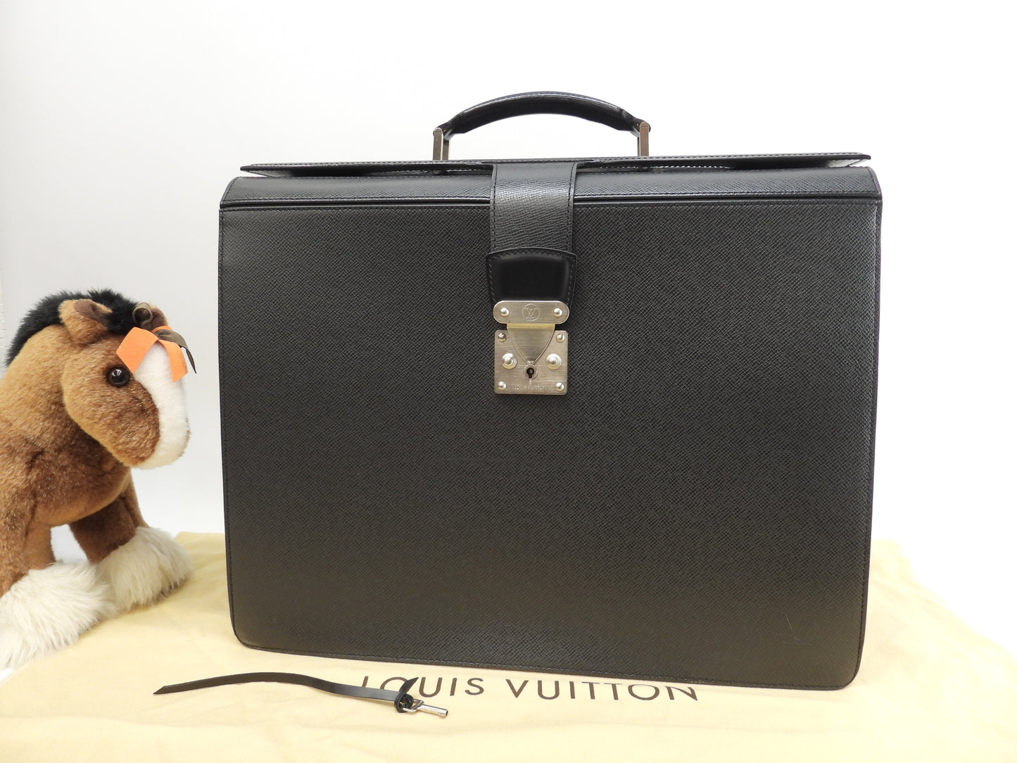 Louis Vuitton Ural M30022 Taiga Black 3-way briefcase Doctor's bag Good condition @RI0101