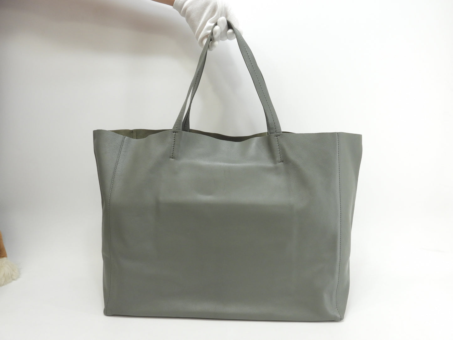 セリーヌ カバホリゾンタル レザー 薄緑 トートバッグ ショルダーバッグ大@S-PA-0182
