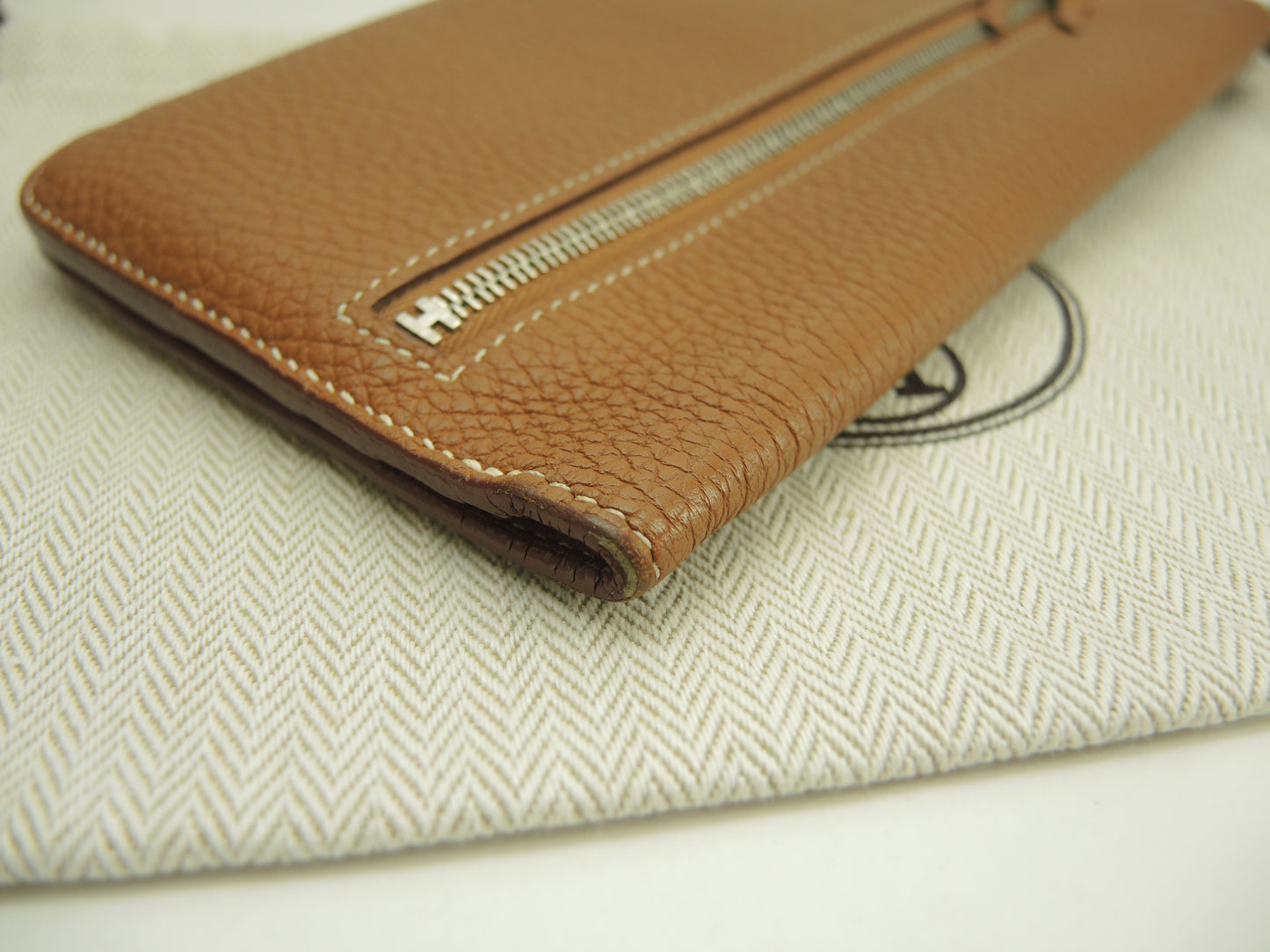 エルメス ドゴンロング トゴ ゴールド シルバー金具 2折長財布@T 3