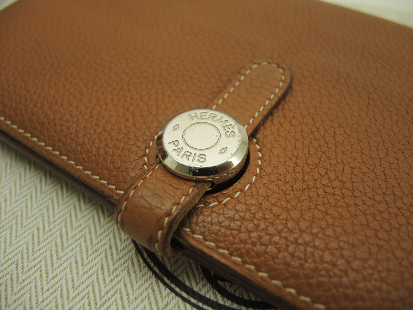 エルメス ドゴンロング トゴ ゴールド シルバー金具 2折長財布@T 3