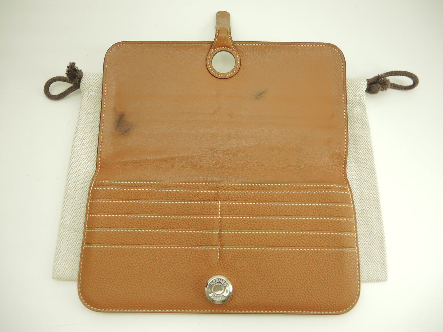 エルメス ドゴンロング トゴ ゴールド シルバー金具 2折長財布@T 3