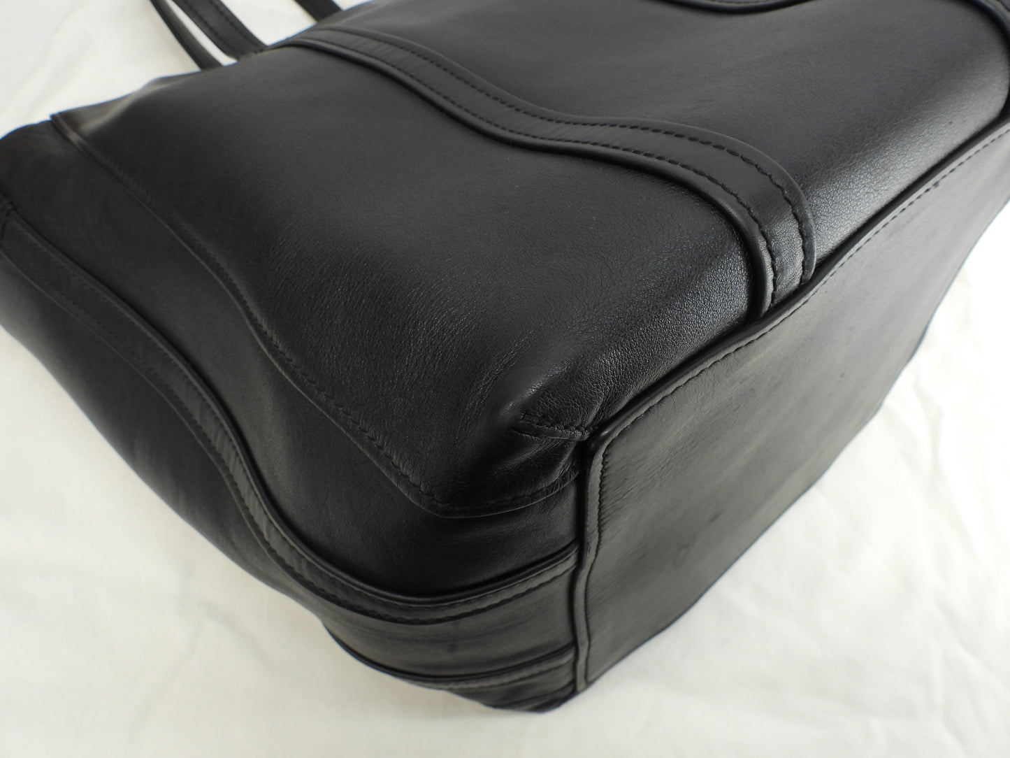 Balenciaga Large Tote Bag, Laundry Cover S, Black Leather, Men's Handbag @ 1