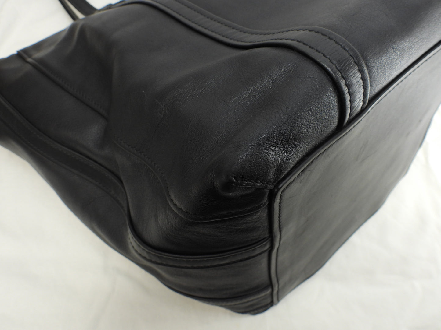 Balenciaga Large Tote Bag, Laundry Cover S, Black Leather, Men's Handbag @ 1