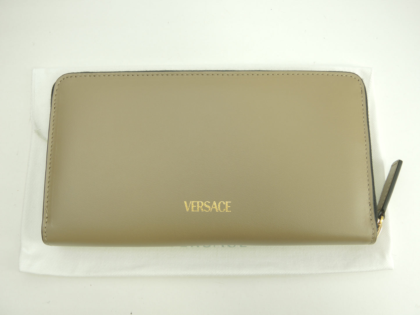 ヴェルサーチ ロングウォレット メドゥーサ レザー灰 ラウンドジップ長財布 新品@ 12