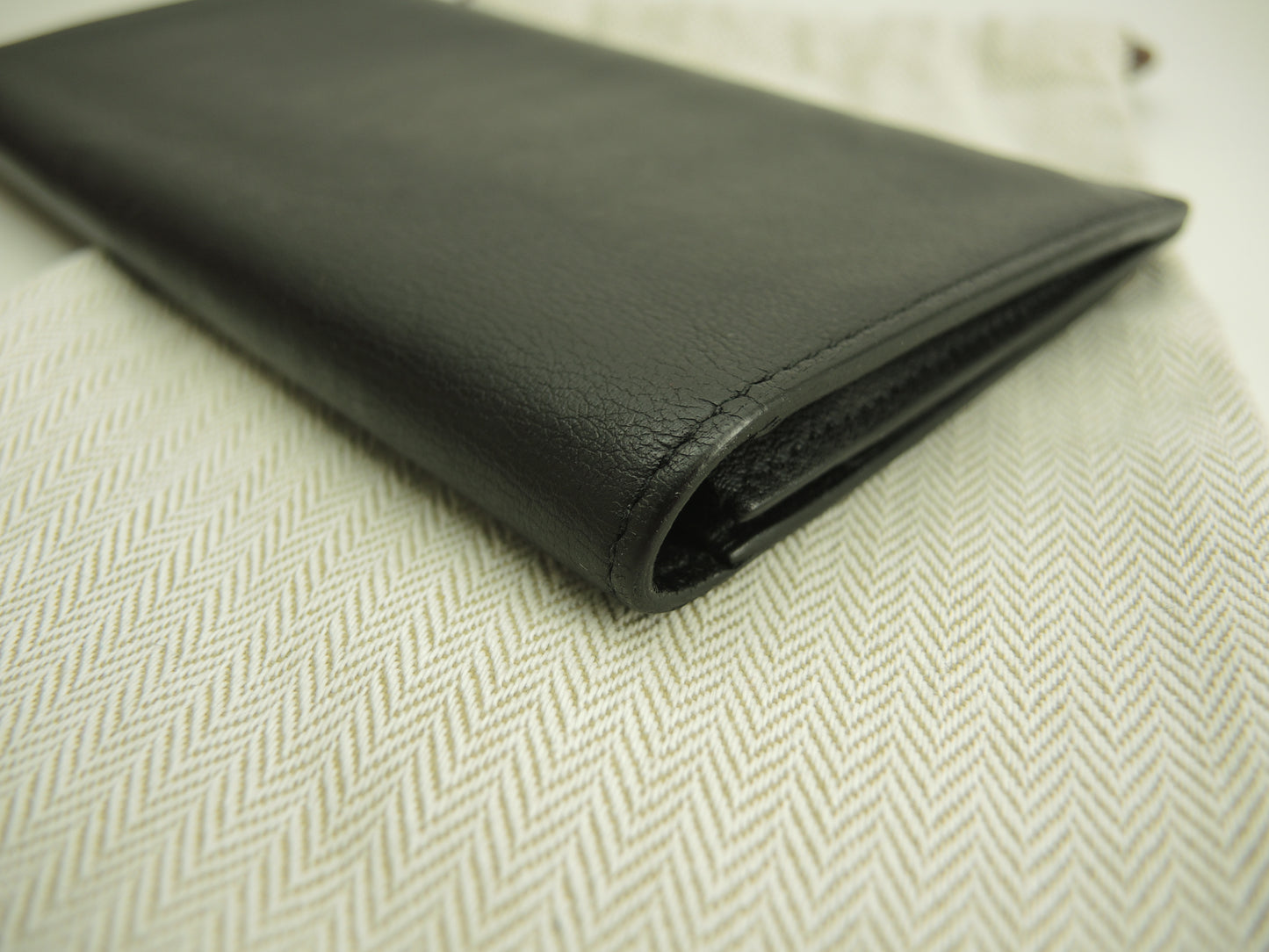 エルメス シチズンツイルロング スイフトレザー 黒 ロングウォレット 2折長財布@C