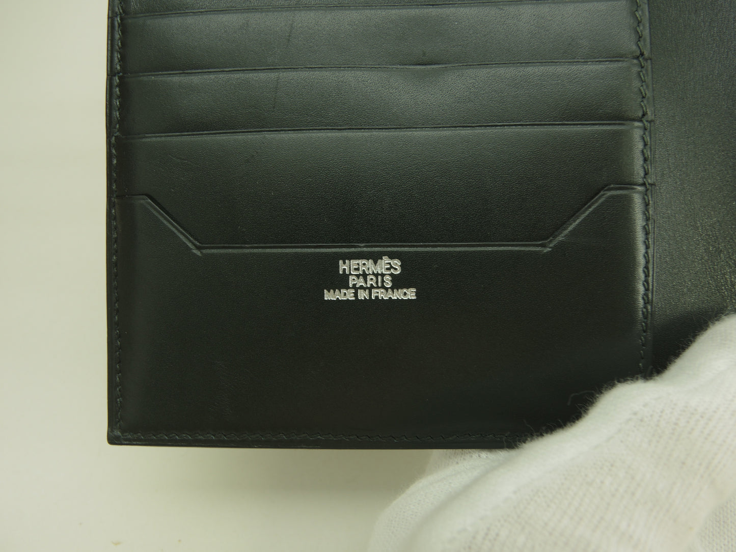 エルメス 2折財布 Boxカーフ 深緑 コンパクトウォレット レア@□E