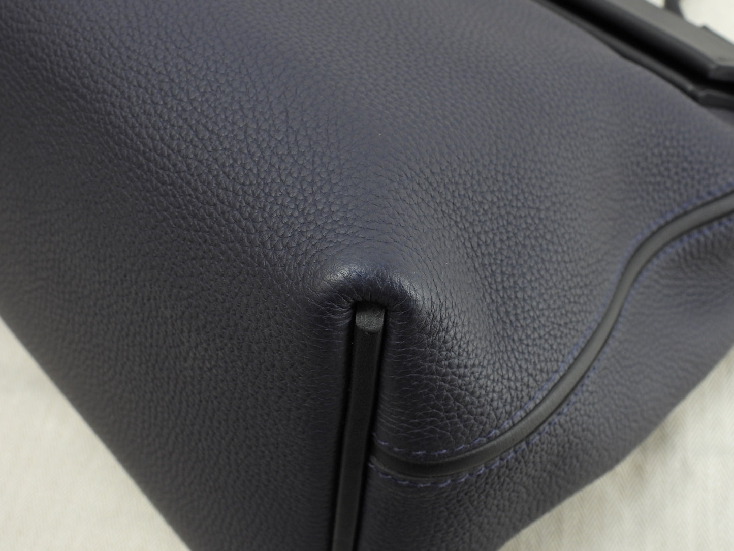 エルメス サックヴァンキャトル35 トゴ 紺黒 ハンドバッグ シルバー金具 美品@C 2