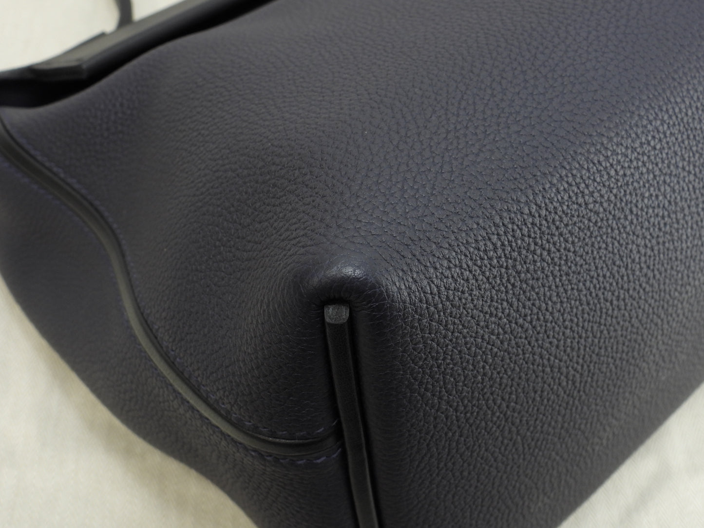 エルメス サックヴァンキャトル35 トゴ 紺黒 ハンドバッグ シルバー金具 美品@C 2
