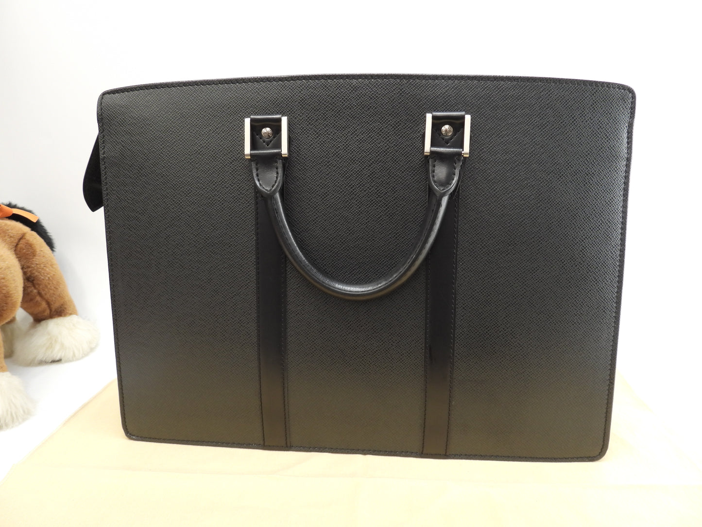 Louis Vuitton Rozan M30052 Taiga Black Briefcase, Good Condition @VI0055 2
