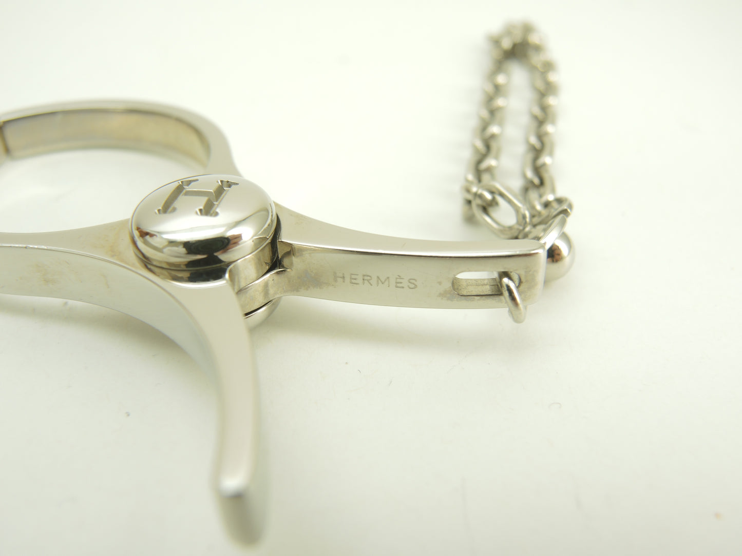 エルメス バッグチャーム グローブホルダー シルバー キーリング 銀色 極美品@ 15