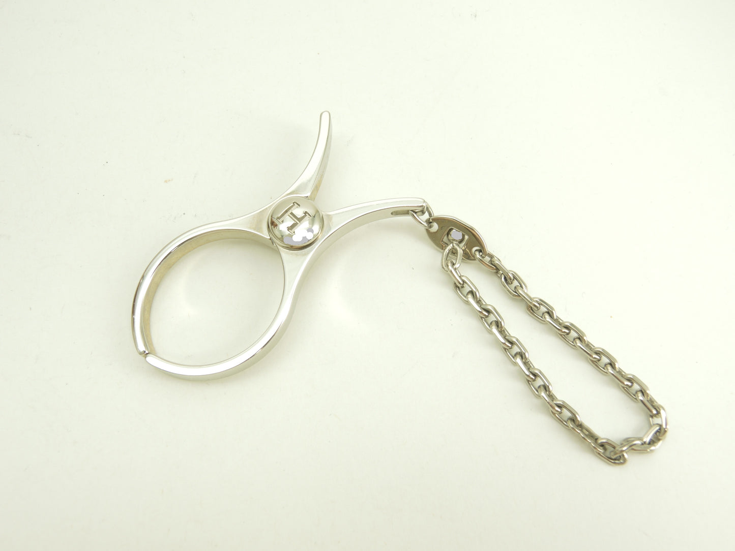 エルメス バッグチャーム グローブホルダー シルバー キーリング 銀色 極美品@ 15
