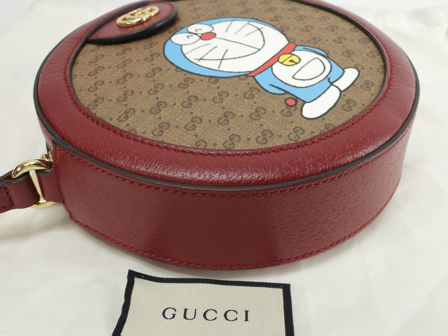 グッチ ポシェット ドラえもん マイクロGG茶赤 クロスボディバッグ 極美品@ 5