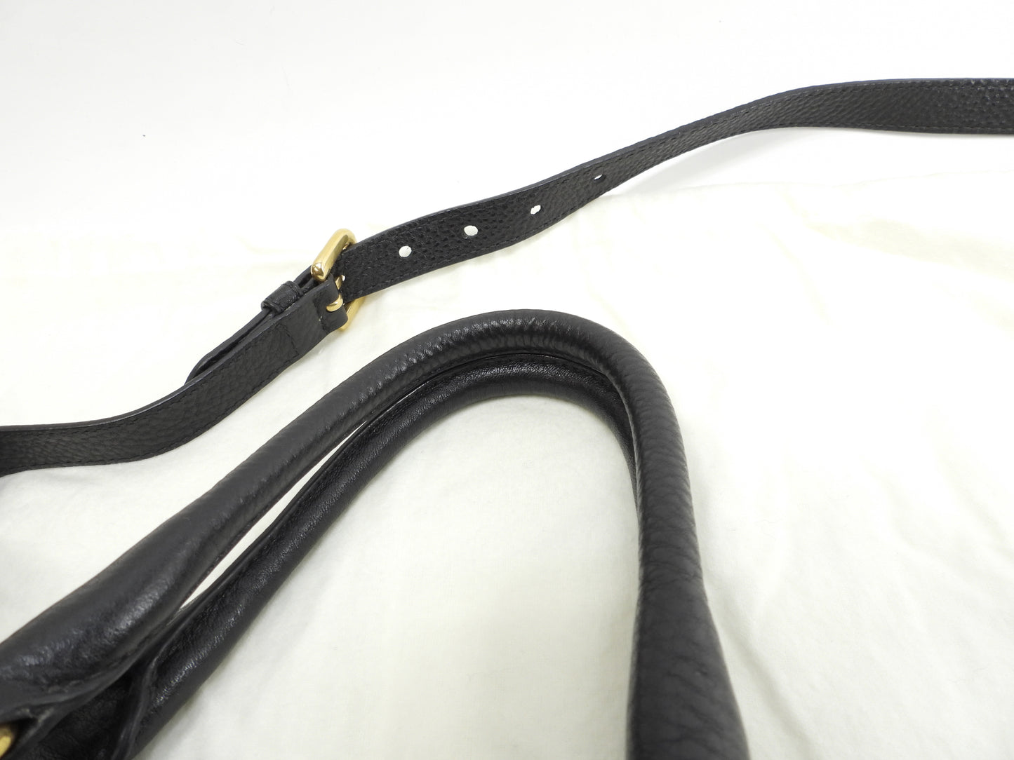 プラダ s付ハンドバッグ 柔らかい型押レザー 黒 トートバッグ中 美品@25