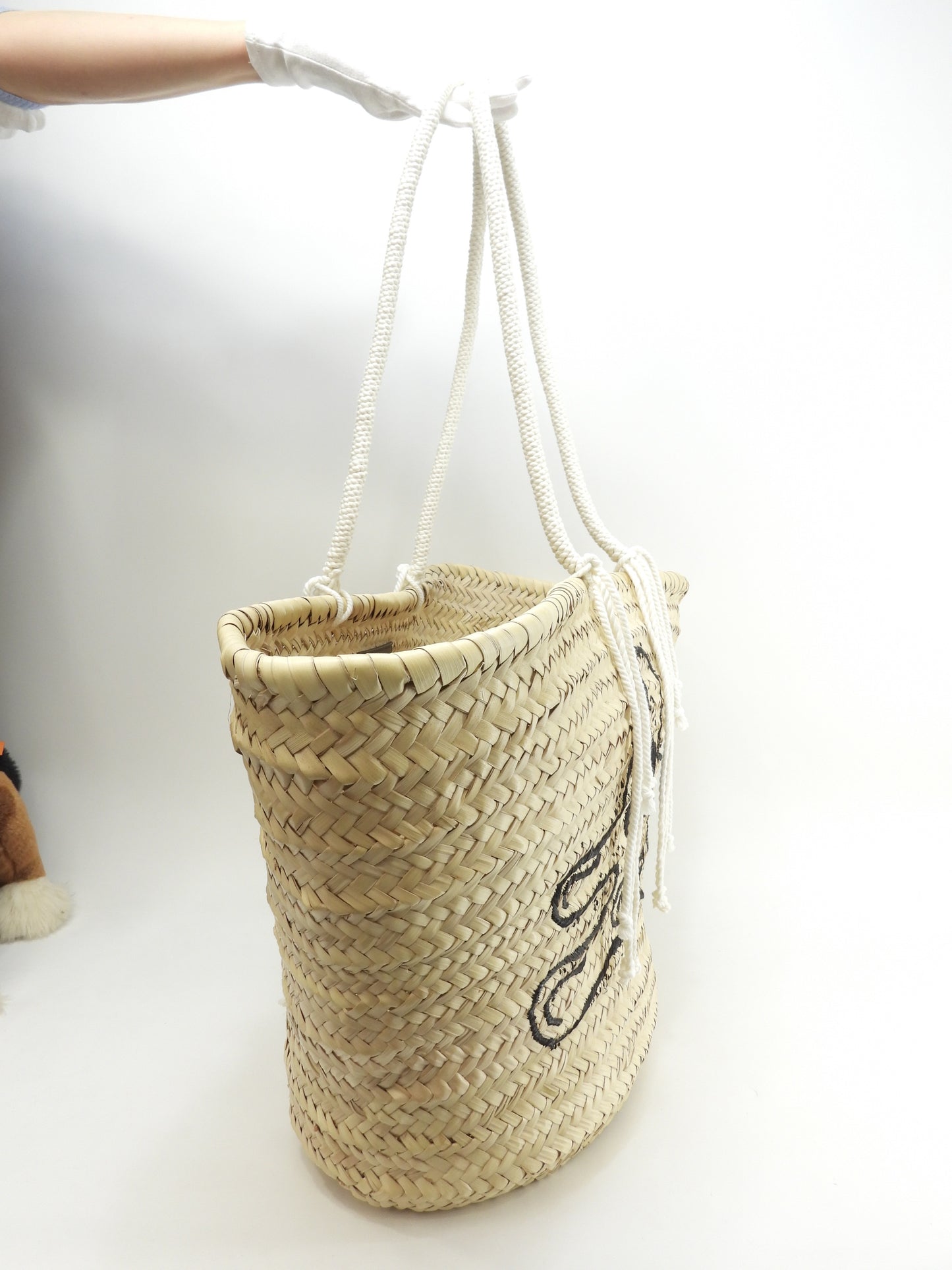 セリーヌ カゴバッグ大 ラフィア/ナチュラル 限定刺繍 ショッピングバッグ大 未使用@ 1