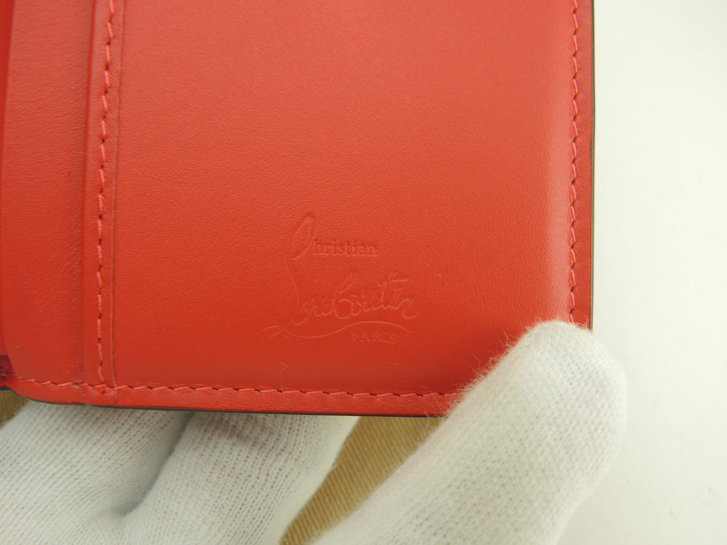 クリスチャンルブタン 2折財布 パロマ レザー黒赤 コンパクトウォレット 美品@ 7