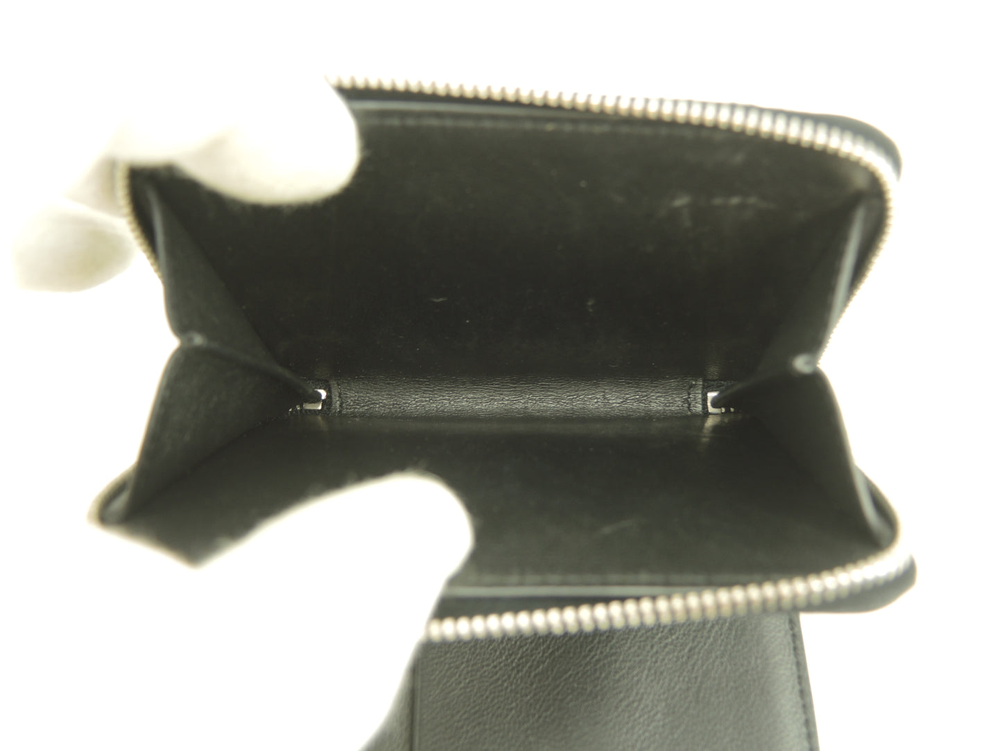 サンローラン スモールジップウォレット YSL レザー黒 コンパクト財布 美品@ 85