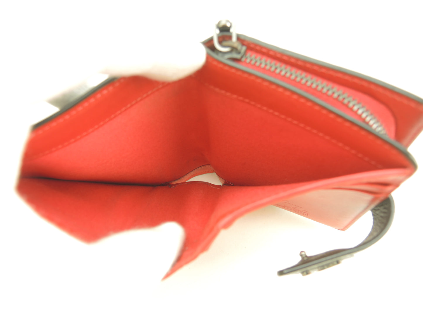 クリスチャンルブタン 2折財布 パロマ レザー黒赤 コンパクトウォレット@ 4