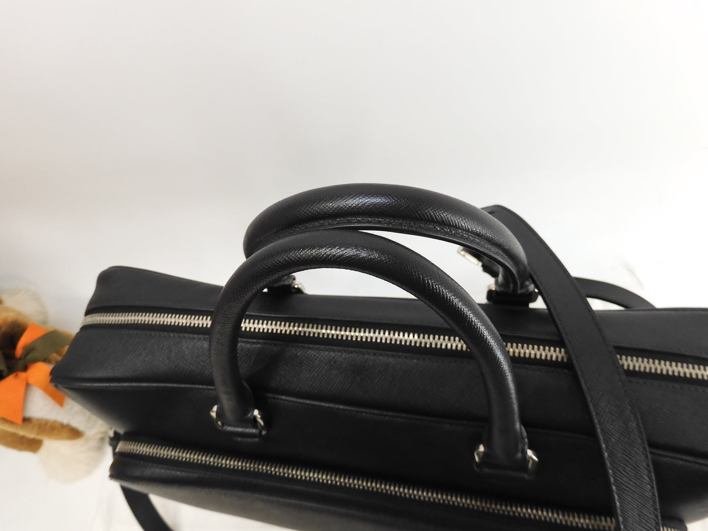 Prada briefcase with s Saffiano black document bag document case @164