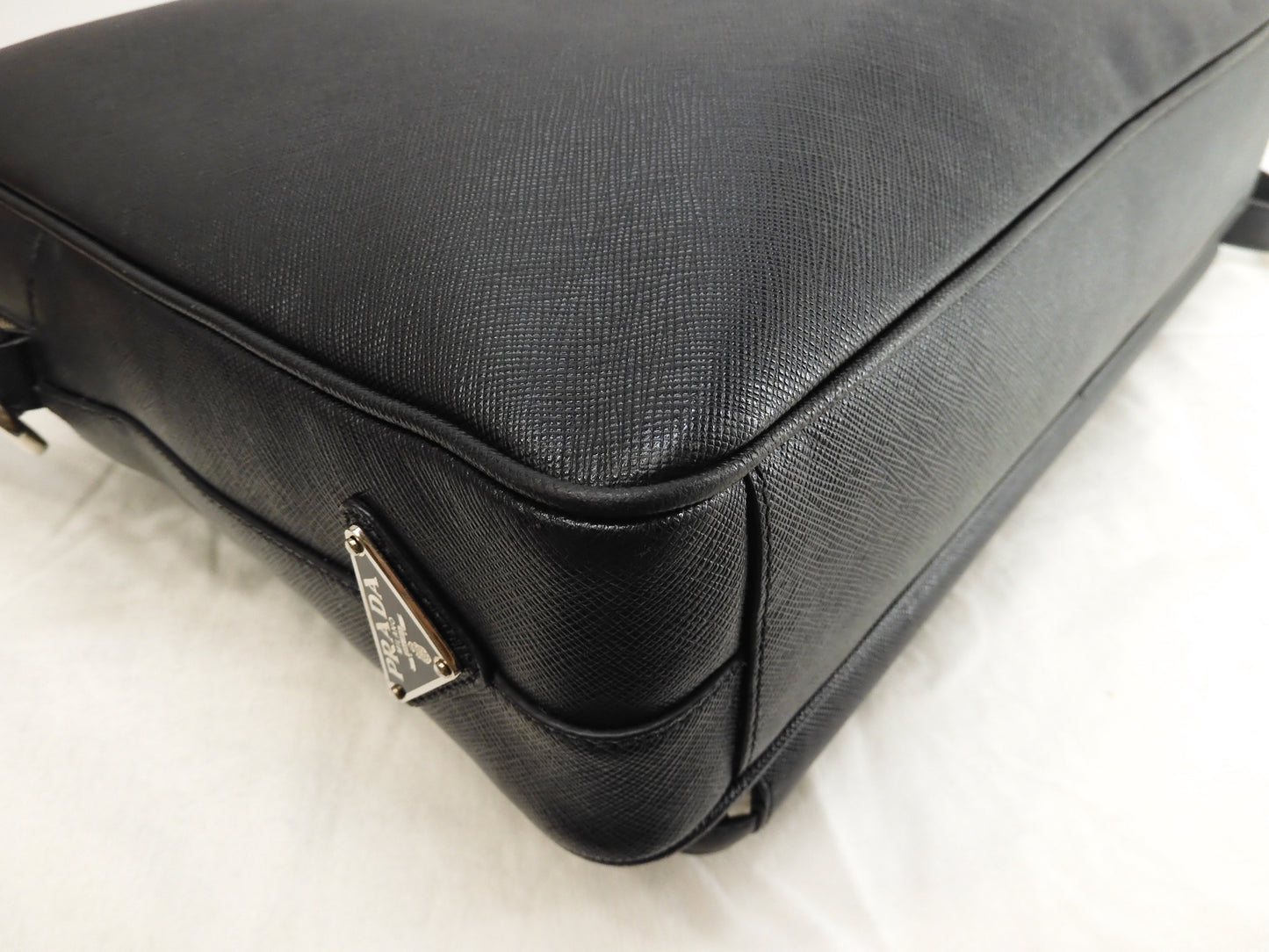 Prada briefcase with s Saffiano black document bag document case @164