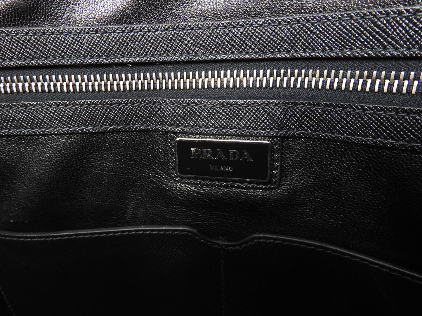 Prada briefcase with s Saffiano black document bag document case @164